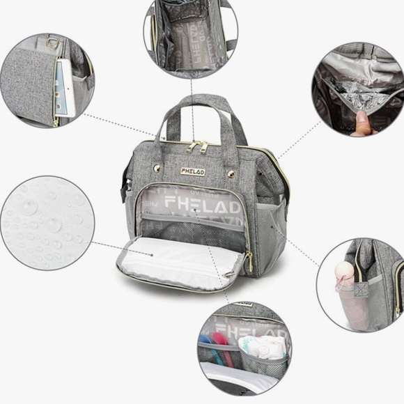 NWT FHELAND small diaper bag, tote bag backpack - Picture 10 of 13